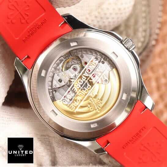 Patek Philippe Geneve Steel Case Red Rubber Bracelet  upside view