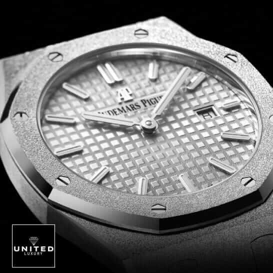 Audemars Piguet royal oak frosted  close up view