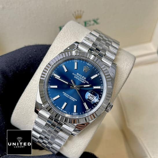 Rolex Datejust 41 126334 Blue Dial Fluted Bezel Jubilee 