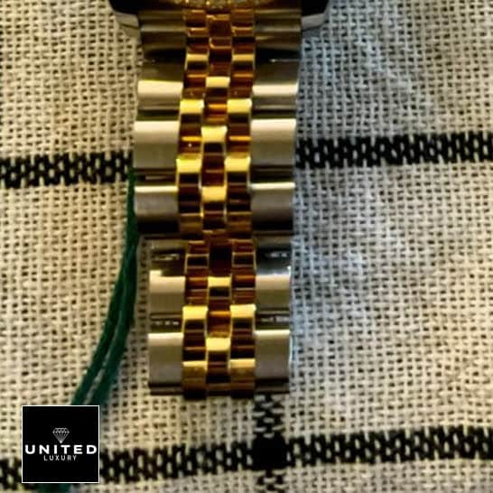 Rolex Datejust 279383RBR-0003 Yellow Gold Jubilee Bracelet  on the table