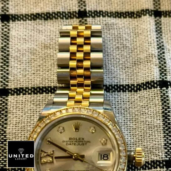 Rolex Datejust 279383RBR-0003 Two Tone Jubilee Bracelet  on the table
