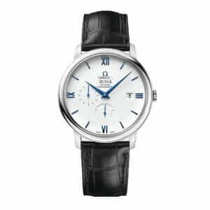 omega-de-ville-prestige-white-dial-black-leather-watch