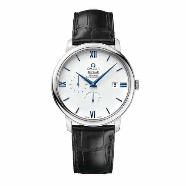 omega-de-ville-prestige-white-dial-black-leather-watch
