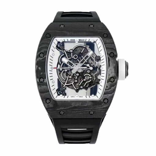 richard-mille-white-dial-black-rubber-skeleton-watch