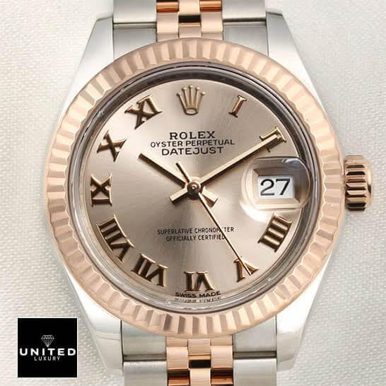 Rolex Datejust Roman Rose Gold Dial 