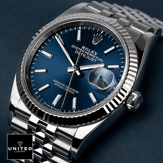 Rolex Datejust 126334-0002 Blue Dial Fluted Bezel 