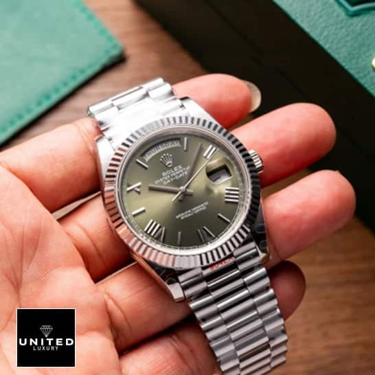 Rolex Day-Date 228239-0033 Stainless Steel Green Dial Oyster 