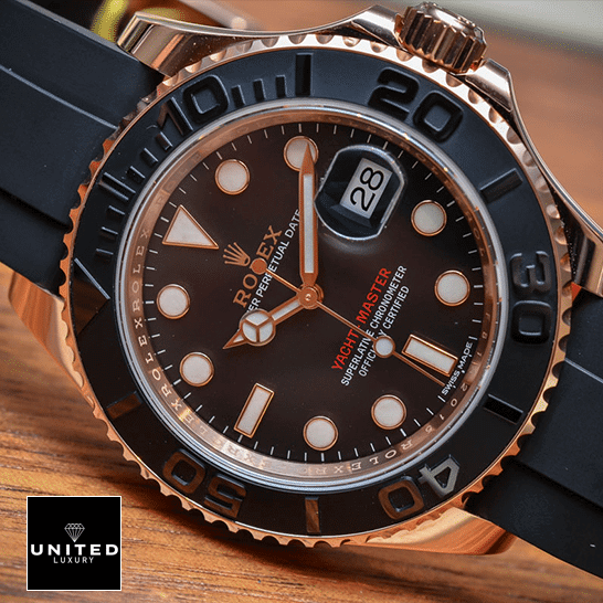Rolex Yacht Master Black Dial  on the table