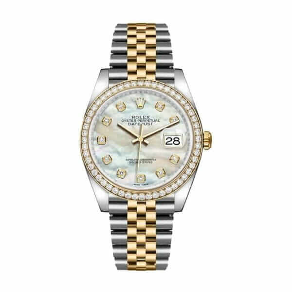 rolex-date-just-gem-bezel-white-dial-yellow-gold-steel
