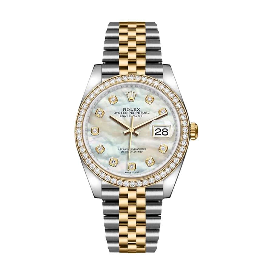 rolex-date-just-gem-bezel-white-dial-yellow-gold-steel