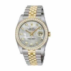 rolex-date-just-gem-bezel-white-dial-yellow-gold-steel-left