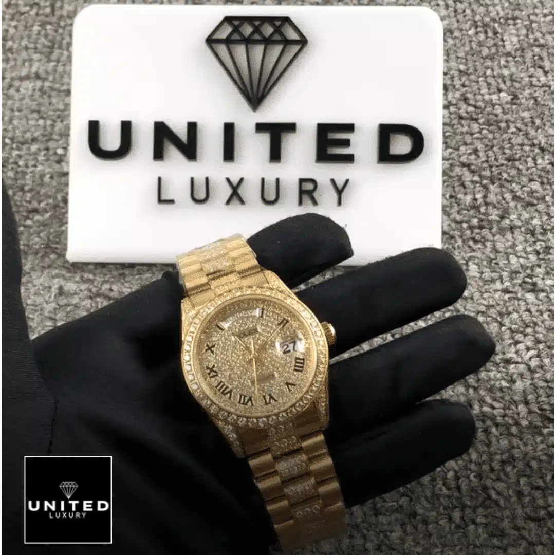 Rolex Datejust 116622  yellow gold with diamond bracelet