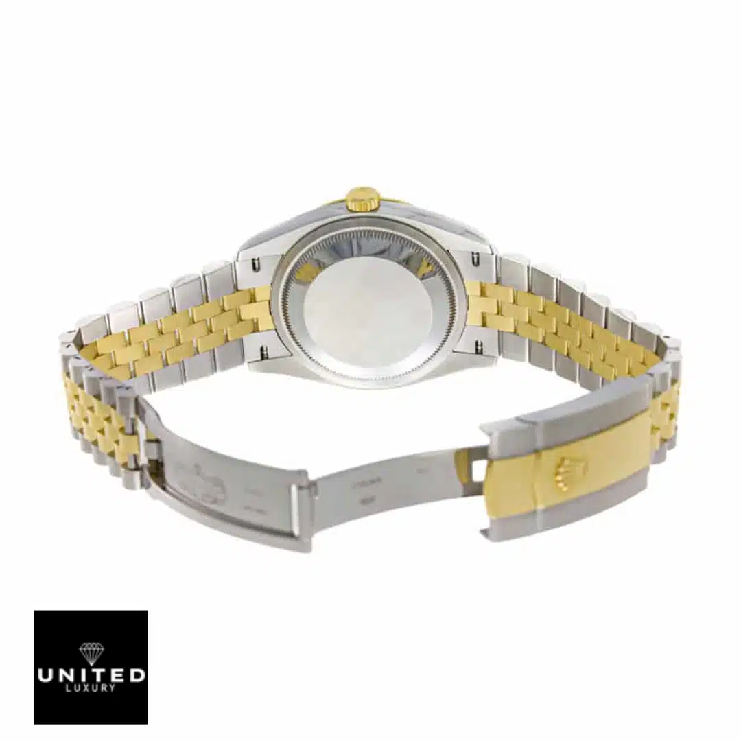 Rolex Brown Dial 116233  stainless steel clasp back view