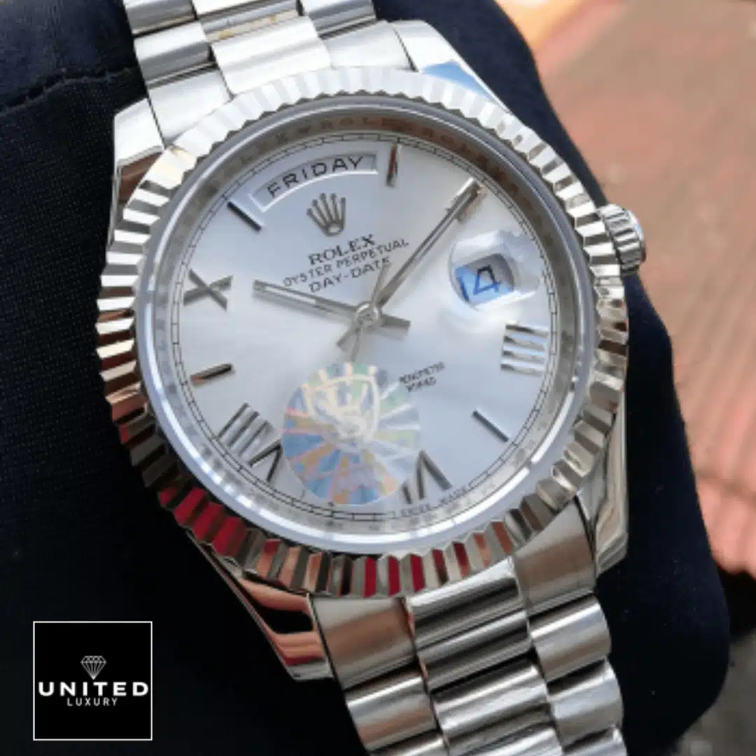 Rolex Day-Date 228239 White Dial Romen Numerial 