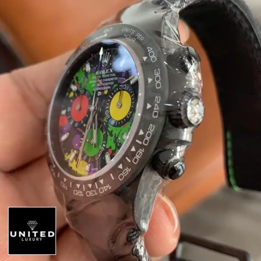 Rolex Daytona Carbon Cosmograph Black Button & Crown Pusher 4130cr 