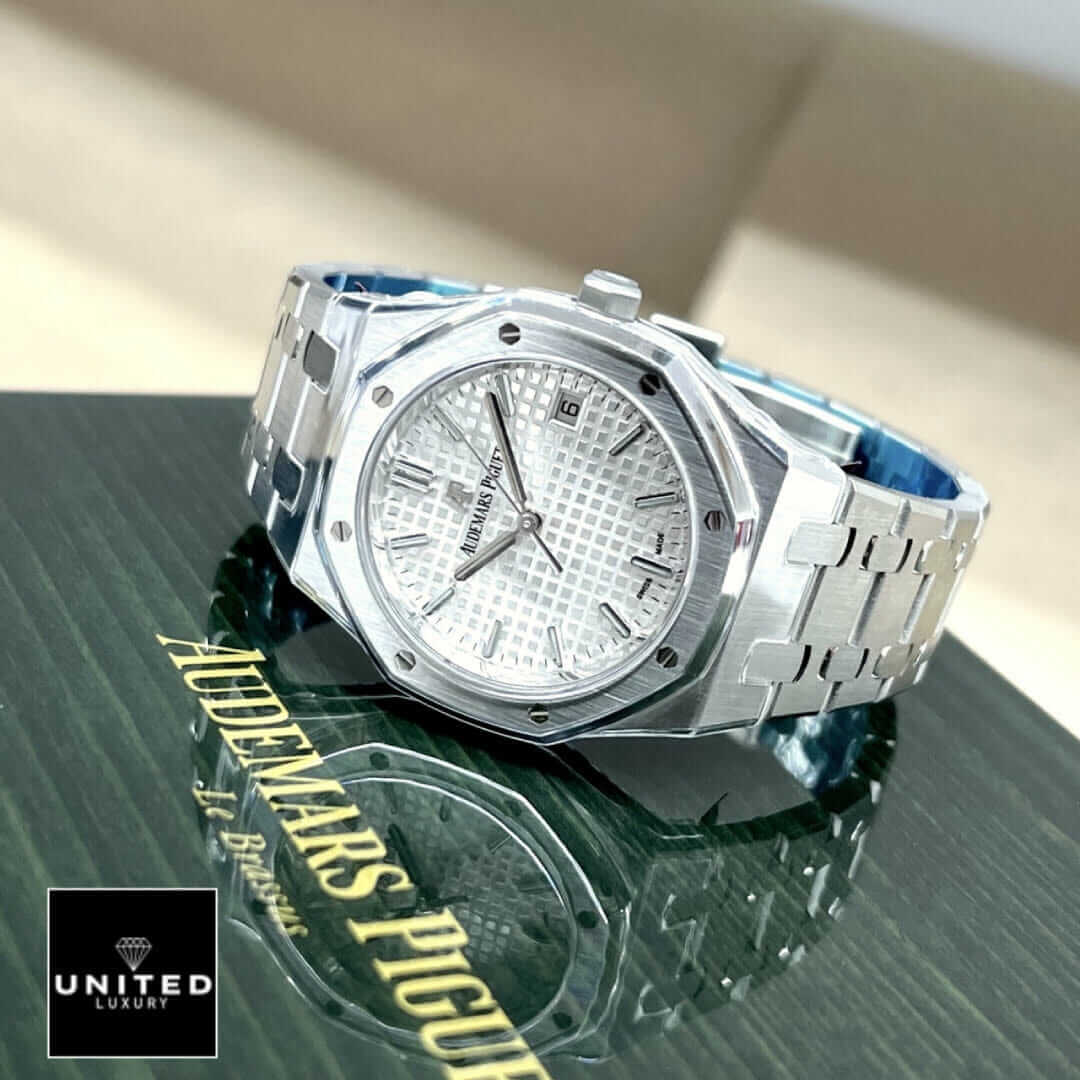 Audemars Piguet Iced Out Stainless Steel Bracelet  on the green box