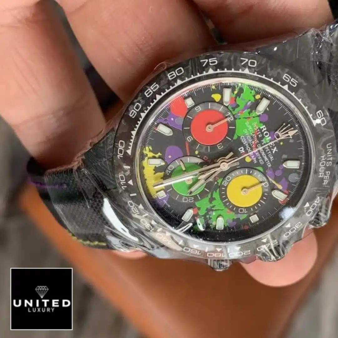 Rolex Daytona Carbon Cosmograph Rainbow Dial Black Bezel 4130cr 