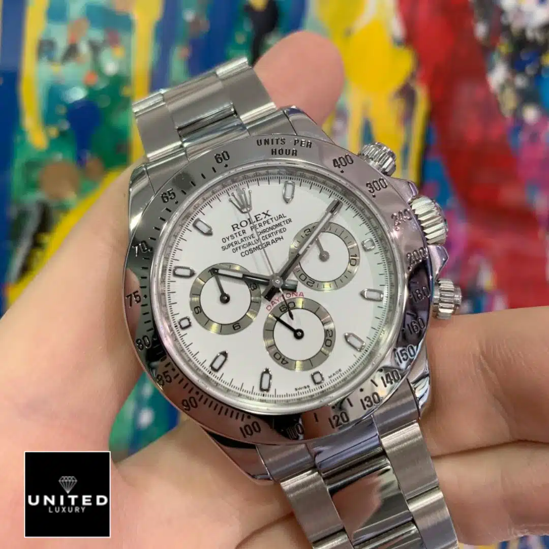 Rolex Daytona White Dial 116520 Oyster  on his hands