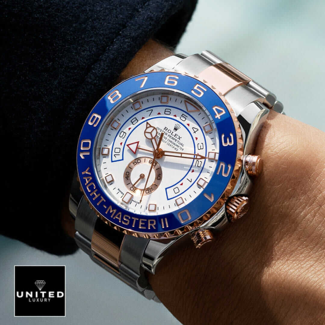 Rolex Yacht-Master 40 116655 White Dial  on the wrist