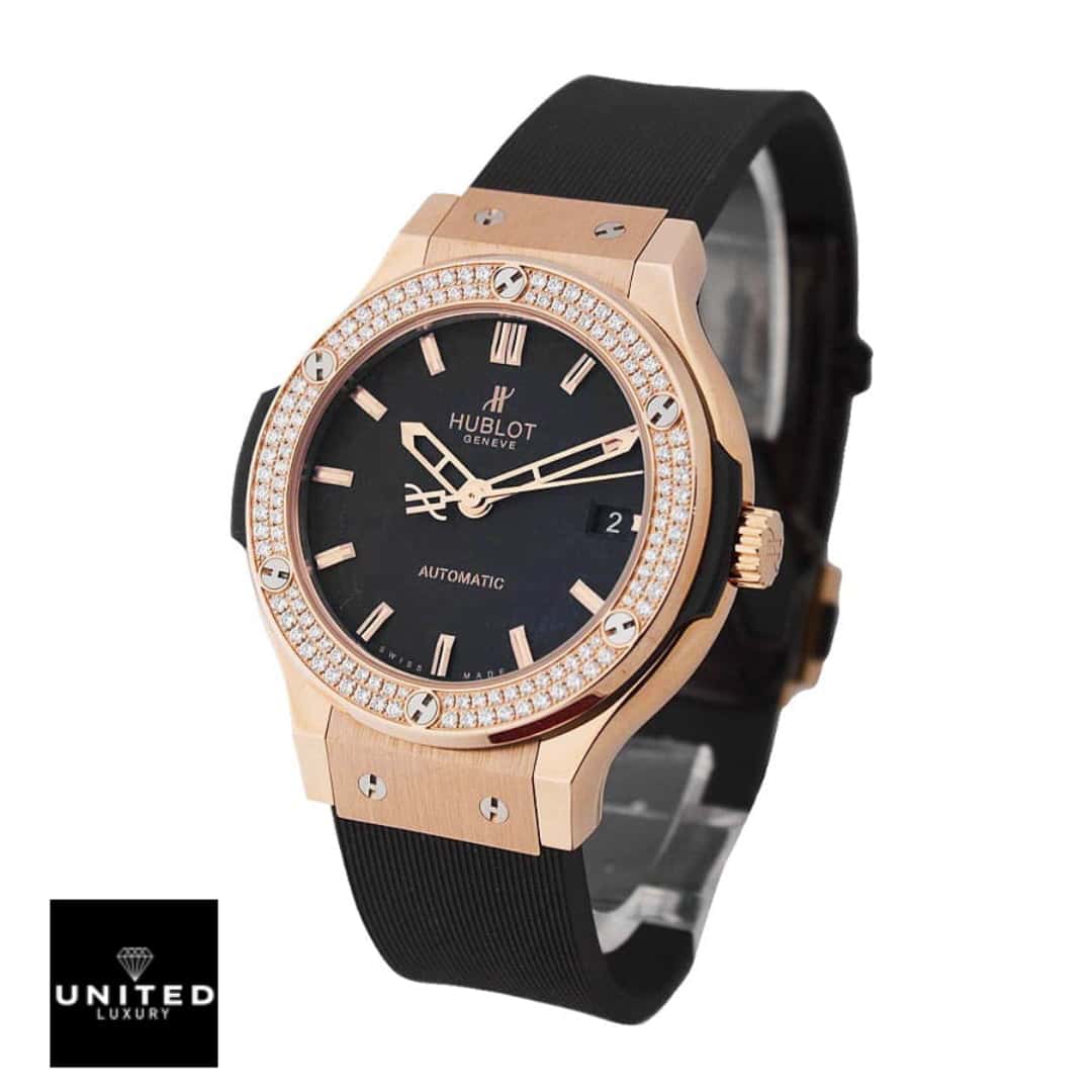 Hublot geneve fusion king gold  diamond bezel