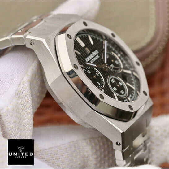Audemars Piguet Royal Oak Chronograph 26320ST.OO.1220ST.01 5 Audemars Piguet Royal Oak Black Dial Steel Bezel on the hand
