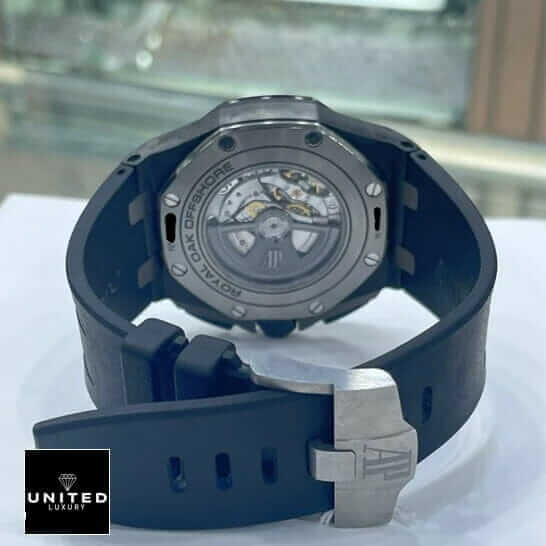 Audemars Piguet Royal Oak Offshore 26400AU.OO.A002CA.01 5 AP Royal Oak Carbon Case Rubber Black Bracelet upside view