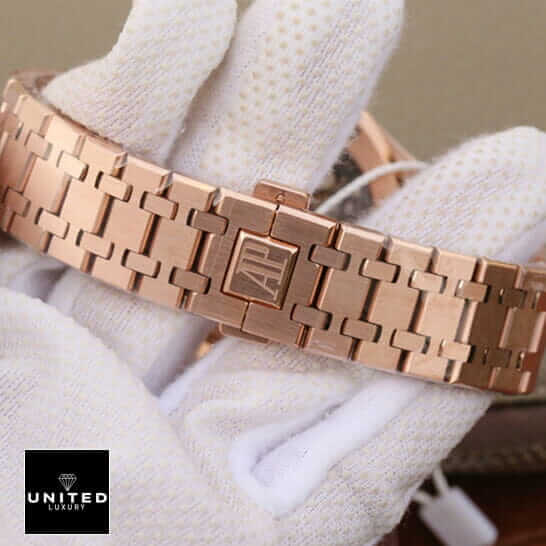 Audemars Piguet Rose Gold Bracelet  on the white glove hand