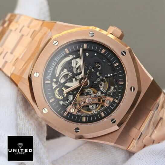 Audemars Piguet Royal Oak Skeleton Black Dial  on the hand