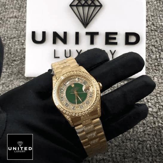 Rolex Datejust 118348  yellow gold color and a gem-set bezel