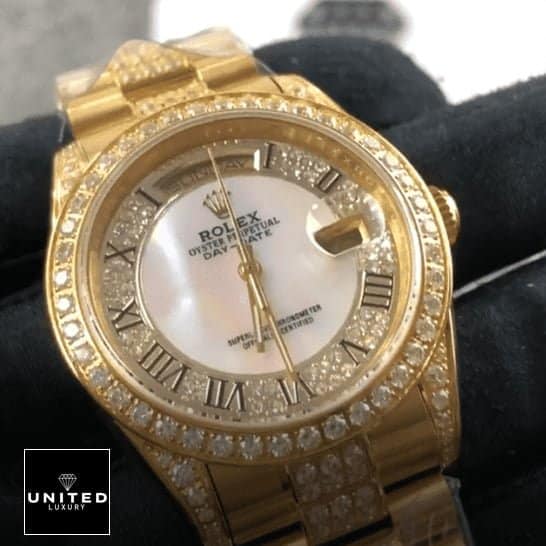 Rolex Datejust Yellow Gold 116626  yellow gold accents and diamond detailing