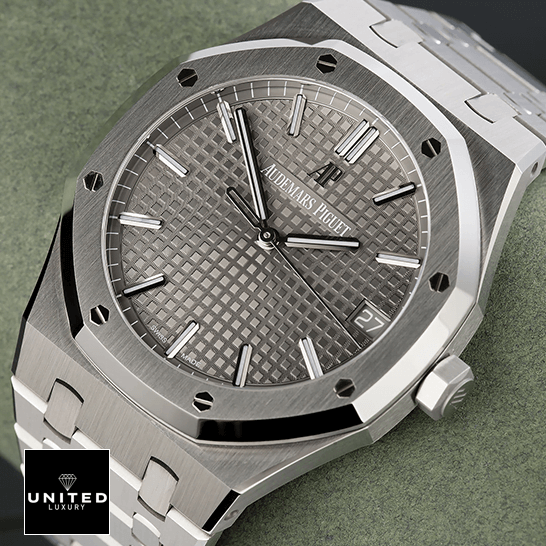Audemars Piguet Stainless Steel 15500 Grey Dial  on the stand