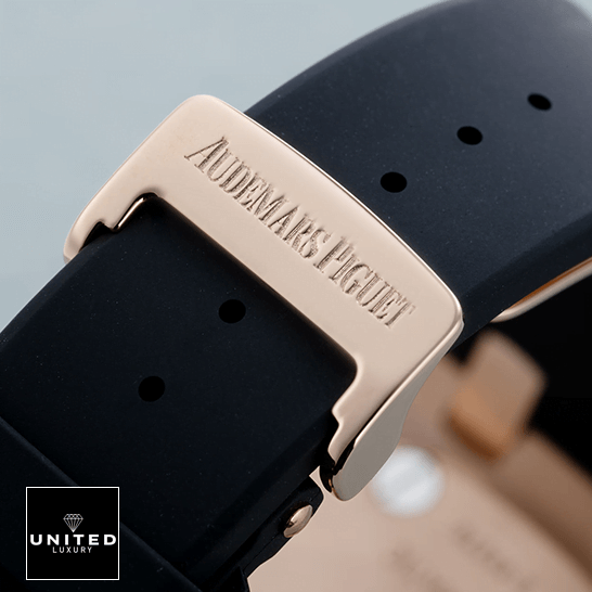 Audemars Piguet Royal Oak Black Rubber Bracelet Steel Clasp 