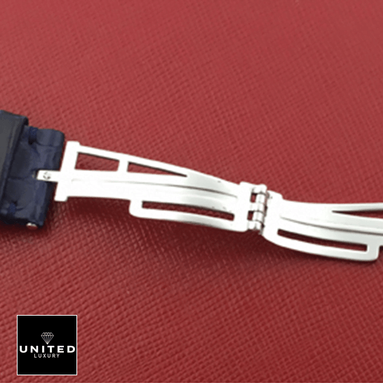 AP 26030PO.OO_.D021IN.01 Black Leather Bracelet  opened clasp & red background