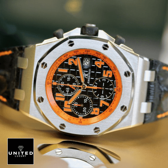 Audemars Piguet Orange Black Dial  side view
