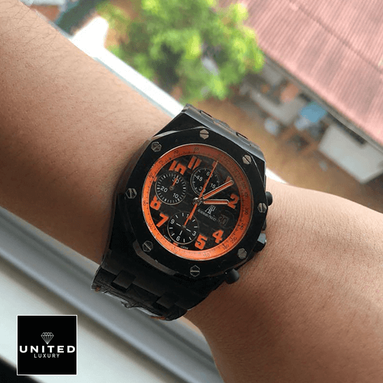 Audemars Piguet Royal Oak Orange Dial  on the man wrist