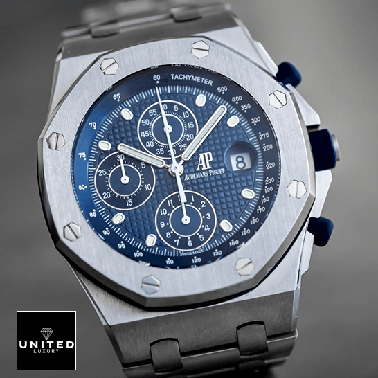 Audemars Piguet 26237ST.OO_.1000ST.01 Blue Dial Stainless Steel  grey background