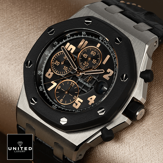 Audemars Piguet 26298SK.OO_.D101CR.01 Black Dial  rose gold background