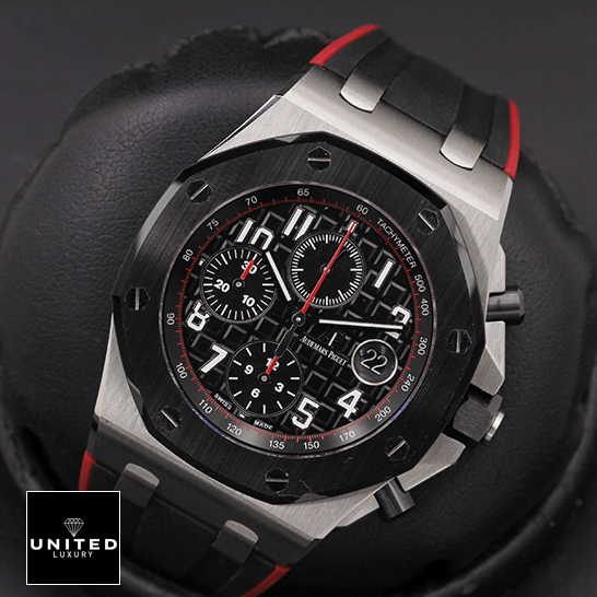 Audemars Piguet Royal Oak Black Dial  red second hand in the box