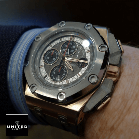 AP Micheal Schumacher 2 audemars piguet royal oak offshore 26568OM.OO .A004CA.01 wrist
