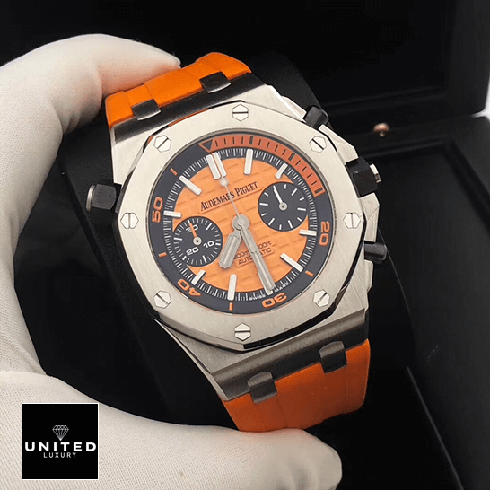 Audemars Piguet Orange Rubber Bracelet  in the black box