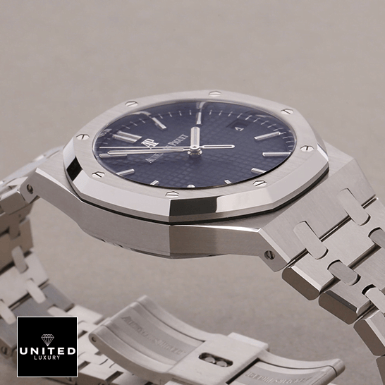Audemars Piguet Blue Dial 15500ST.OO_.1220ST.01 Stainless Steel  front view