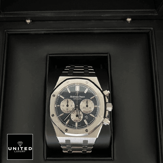 Audemars Piguet Royal Oak Blue Dial Steel Case  in the black box