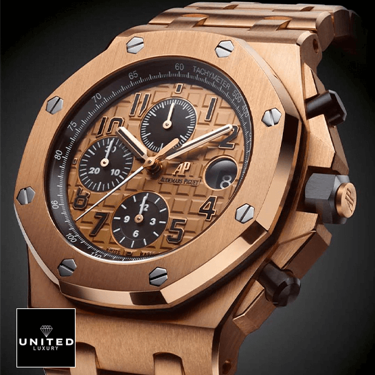 Audemars Piguet Royal Oak Offshore Rose Gold  black background