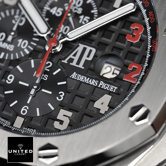 Audemars Piguet Royal Oak Black Dial  red second hand