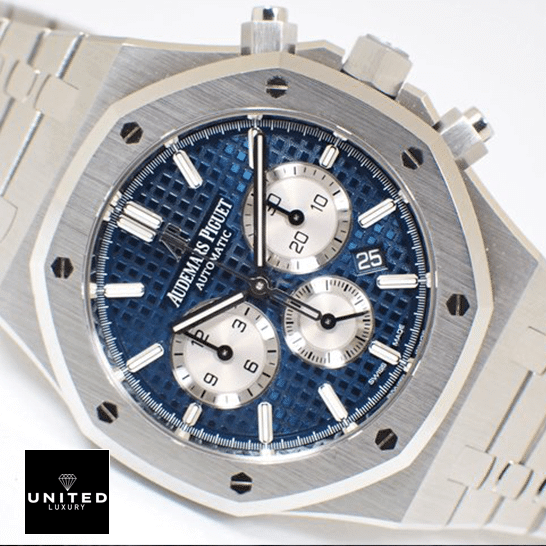 Audemars Piguet Royal Oak Blue Dial Stainless Steel Case  white background