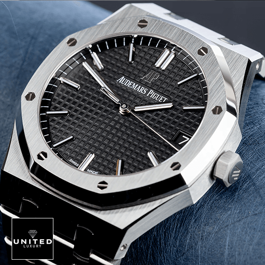 Audemars Piguet 15500ST.OO_.1220ST.03 Stainless Steel  black background