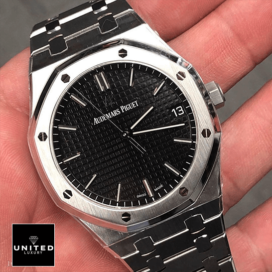 Audemars Piguet Royal Oak Black Dial  on the hand