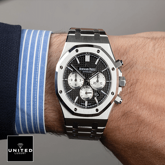 Audemars Piguet 26331ST.OO_.1220ST Black Dial  on the man wrist