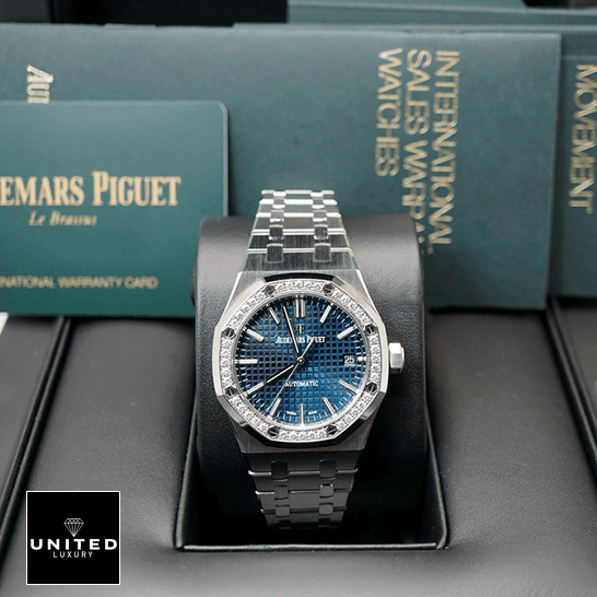 Audemars Piguet Royal Oak 15451ST.ZZ.1256ST.03 2 Audemars Piguet Royal Oak Diamond Bezel Blue Dial in the box