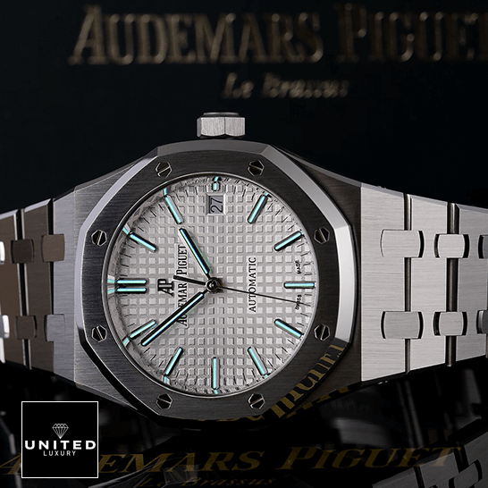 Audemars Piguet Royal Oak Blue Dial  on the ap box